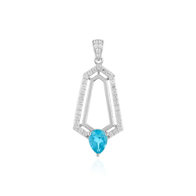 Colgante en plata con Topacio color Paraiba