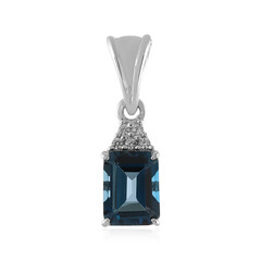 Colgante en plata con Topacio azul de Londres