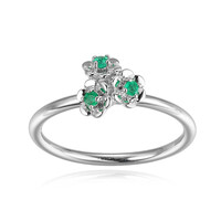Anillo en plata con Esmeralda de Brasil