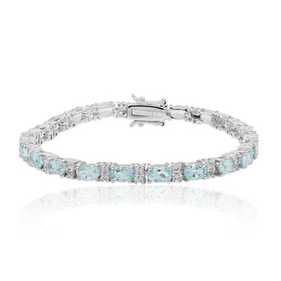 Brazalete en plata con Topacio azul cielo