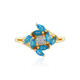 Anillo en plata con Apatita azul neón