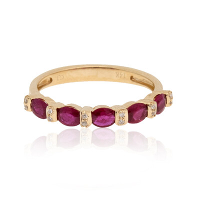 Anillo en oro con Rubí de Mozambique AAA (CIRARI)