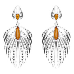 Pendientes en plata con Ámbar báltico