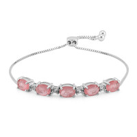 Brazalete en plata con Cuarzo rosa pastel