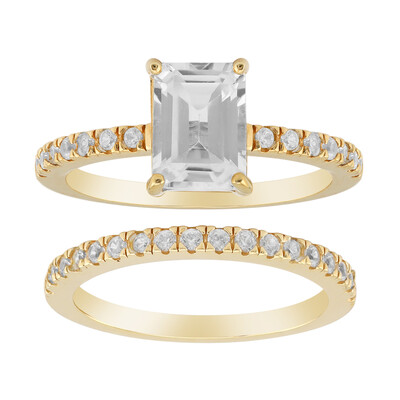 Anillo en plata con Topacio blanco