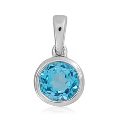 Colgante en plata con Topacio azul suizo