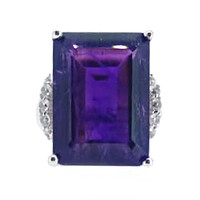 Anillo en plata con Amatista de Zambia