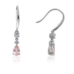 Pendientes en plata con Cuarzo rosa