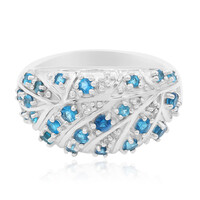 Anillo en plata con Apatita azul rey
