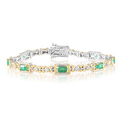 Brazalete en plata con Esmeralda de Zambia (Gems en Vogue)