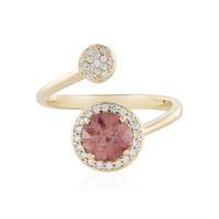 Anillo en oro con Zircón rosado (AMAYANI)