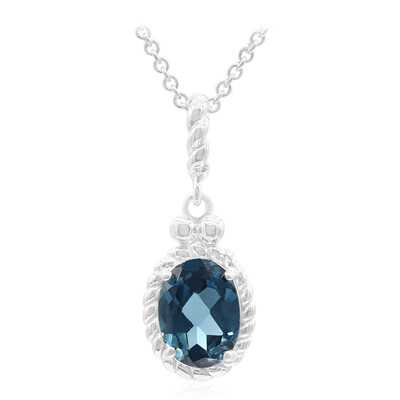 Collar en plata con Topacio azul de Londres
