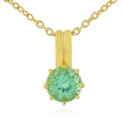 Collar en plata con Apatita neón verde