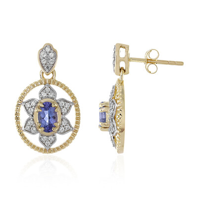 Pendientes en oro con Tanzanita (Adela Gold)