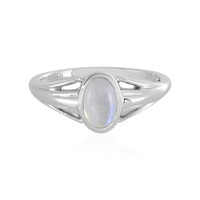 Anillo en plata con Piedra de Luna arcoíris