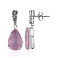 Pendientes en plata con Cuarzo púrpura pastel