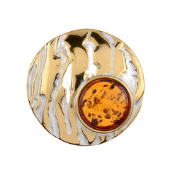 Colgante en plata con Ámbar báltico cognac