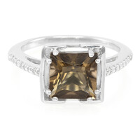 Anillo en plata con Cuarzo ahumado