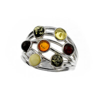 Anillo en plata con Ámbar báltico