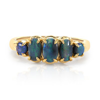 Anillo en oro con Ópalo negro de Lightning Ridge (Mark Tremonti)