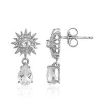 Pendientes en plata con Topacio blanco