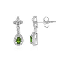 Pendientes en plata con Diópsido de Rusia