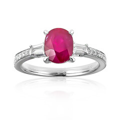 Anillo en oro con Rubí de Mozambique AAA (CIRARI)
