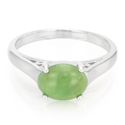 Anillo en plata con Crisoprasa imperial