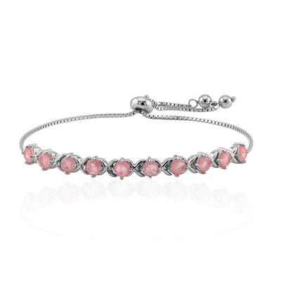 Brazalete en plata con Cuarzo rosa pastel