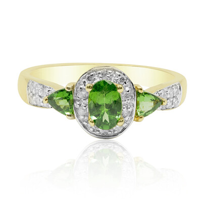 Anillo en oro con Tsavorita