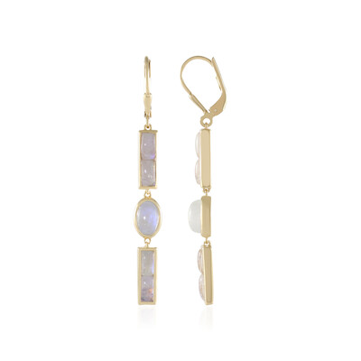 Pendientes en plata con Piedra de Luna arcoíris (KM by Juwelo)