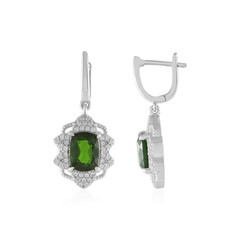 Pendientes en plata con Diópsido de Rusia