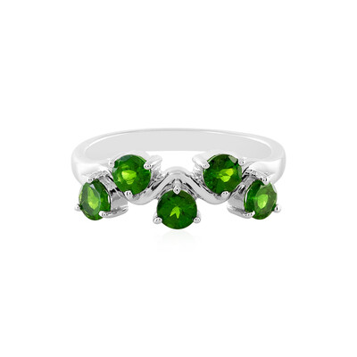 Anillo en plata con Diópsido de Rusia
