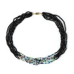 Collar en plata con Espinela negra (Riya)
