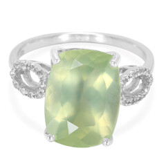 Anillo en plata con Prehnita