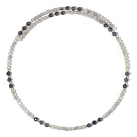 Collar al cuello en acero con Iolita de Madagascar (Riya)