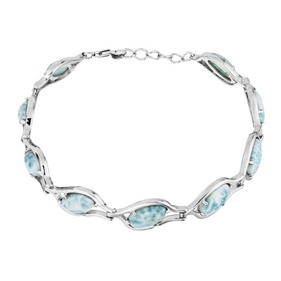Brazalete en plata con Larimar
