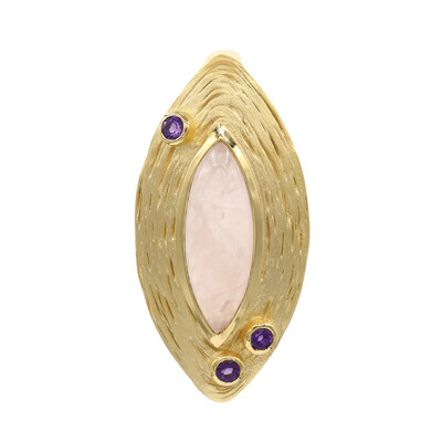 Colgante en plata con Cuarzo rosa (MONOSONO COLLECTION)