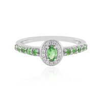 Anillo en plata con Tsavorita de Tanzania