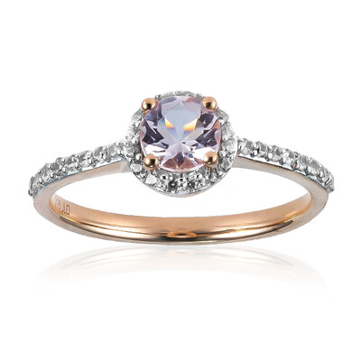 Anillo en oro con Berilo rosa no calentado