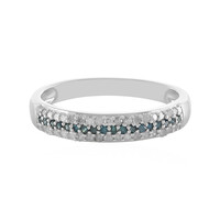 Anillo en plata con Diamante azul I4
