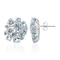 Pendientes en plata con Topacio azul cielo