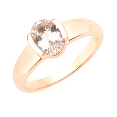 Anillo en oro con Morganita de Brasil AAA
