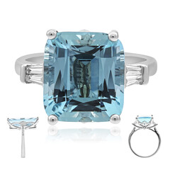 Anillo en oro con Aguamarina de Brasill AAA (AMAYANI)