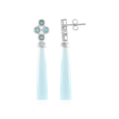 Pendientes en plata con Calcedonia agua  (KM by Juwelo)