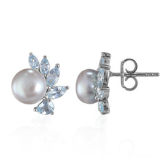 Pendientes en plata con Perla Freshwater (TPC)