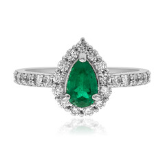 Anillo en platino con Esmeralda de Zambia AAA (CIRARI)