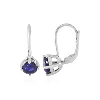 Pendientes en plata con Zafiro azul de Madagascar