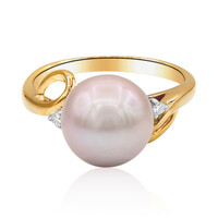 Anillo en oro con Perla Ming rosa (TPC)