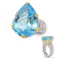 Anillo en plata con Topacio azul cielo (Gems en Vogue)